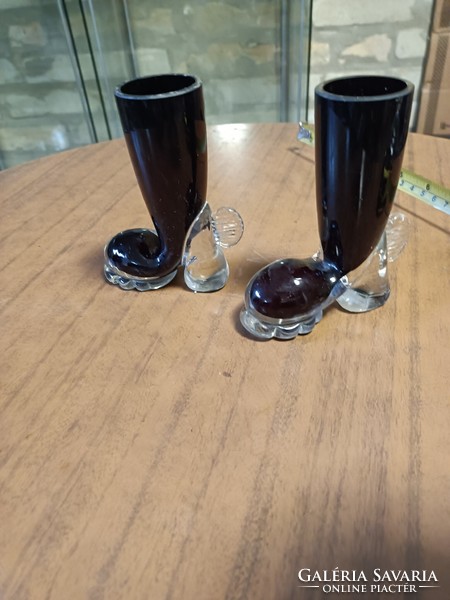 Two Murano glass boots