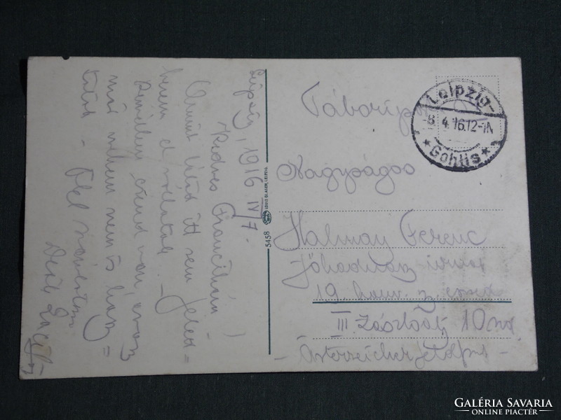 Képeslap,Postcard,Lipcse,Germany,Das Völkerschlachtdenkmal zu Leipzig, emlékmű, 1916