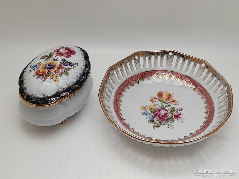 Pm German porcelain bowl and bonbonnier, 2 in one