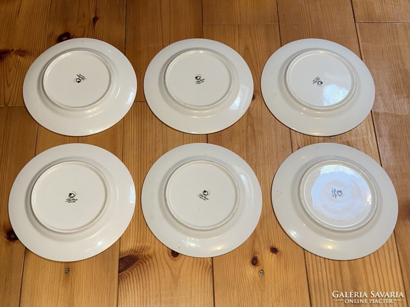 Chinese gold-edged porcelain small plate, 6 pieces together