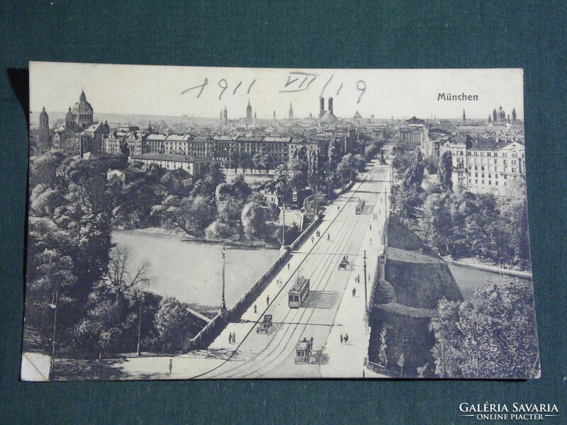 Képeslap,Postcard,,Germany,München,Blick vom Maximilianeum, 1911