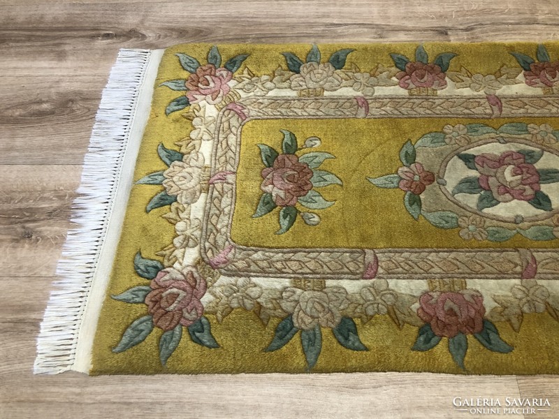 KÍNAI kézi csomózású gyapjú szőnyeg, 60 x 143 cm