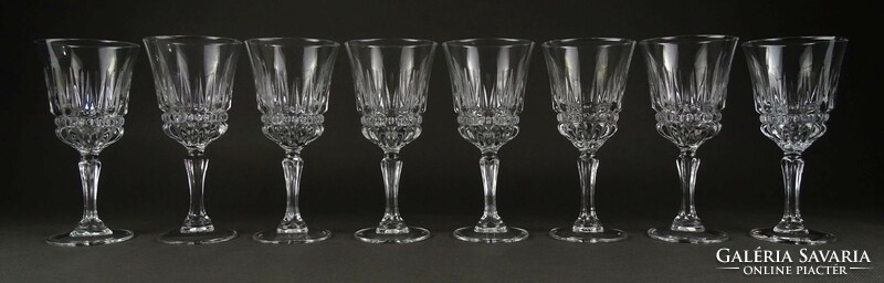 1Q867 elegant stemmed French glass wine glass set of 8 pieces
