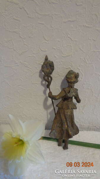 Female metal figure, anno... It was the top decoration of a watch, 15 cm