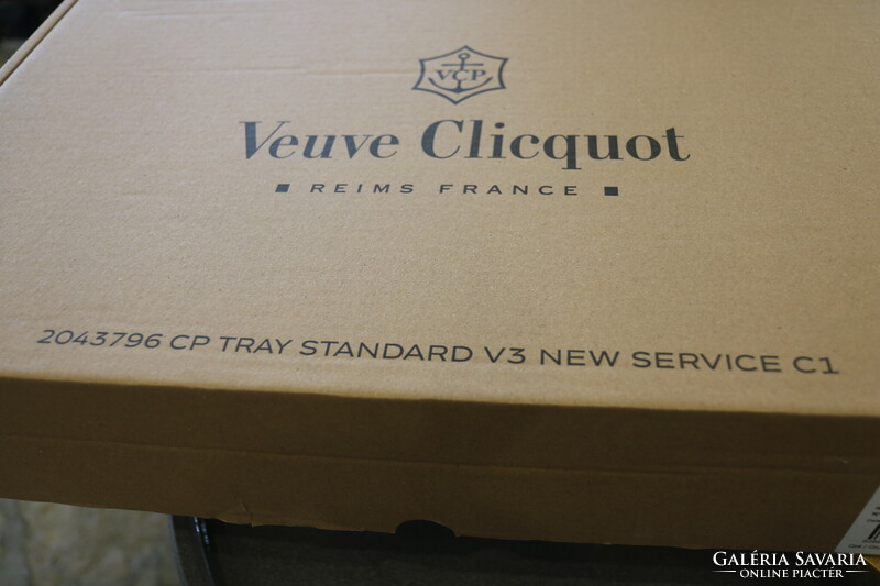 Champagne Veuve Clicquot pezsgő szervírozó tálca - Eredeti francia bárfelszerelés - Pezsgős ajándék
