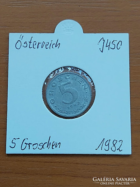 Austria 5 groschen 1982 zinc, in paper case