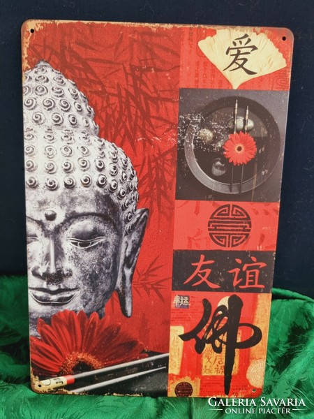 Buddha dekorációs  Vintage fém tábla ÚJ! (49-7394)