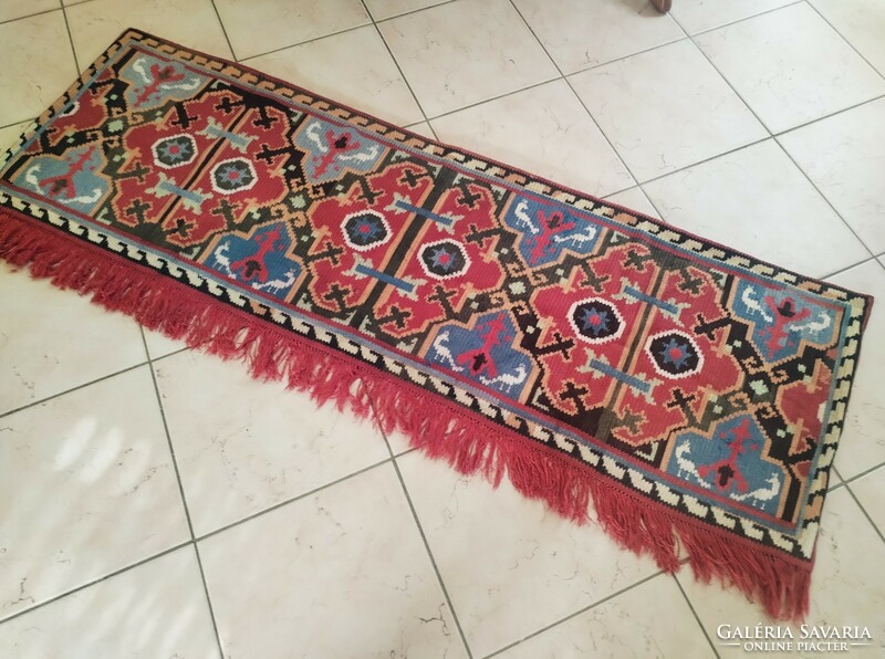 Peacock antique kilim wall protector - 55x150 cm