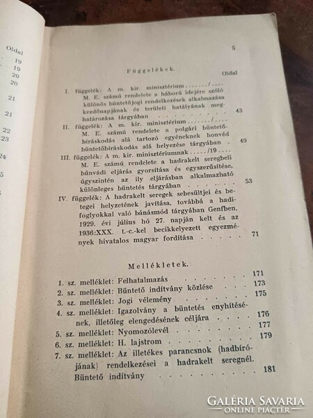 A katonai bűnvádi eljárásra vonatkozó rendelkezések háború idején, 1940-vagy 41-es lehet, ritka!