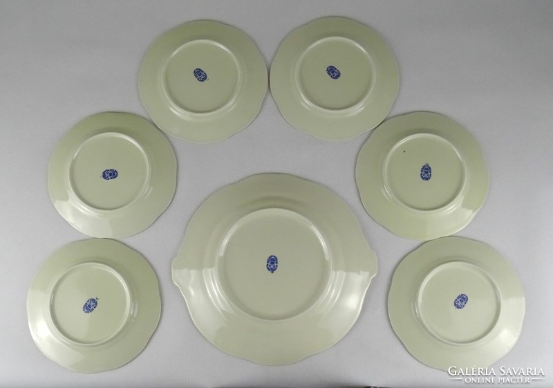 1Q874 butter colored butterfly Zsolnay porcelain cake set