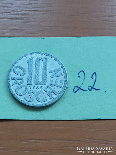 AUSZTRIA 10 GROSCHEN 1965  ALU.  22