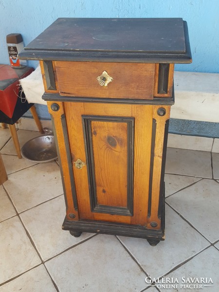 Pine bedside table restored