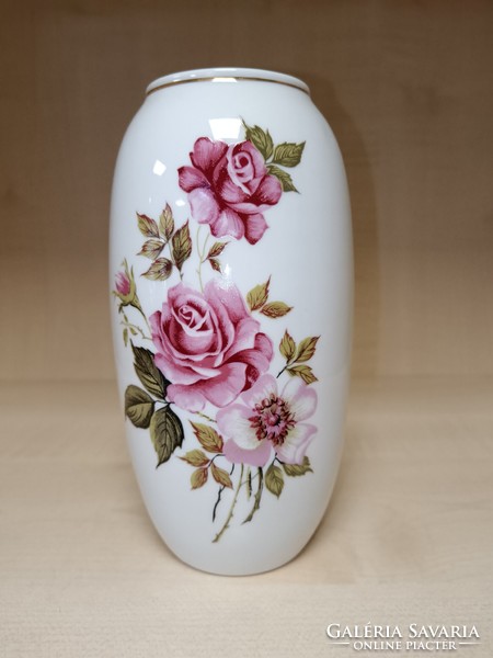 Hóllóháza rose pattern vase