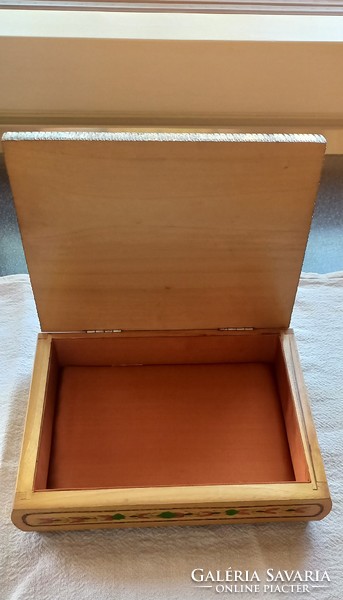 Painted and carved wooden box