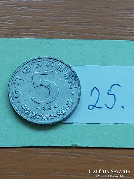 Austria 5 groschen 1991 zinc, 25