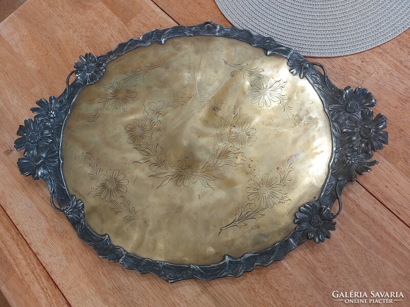 (K) art nouveau tray larger size 53x38 cm argentor 0x