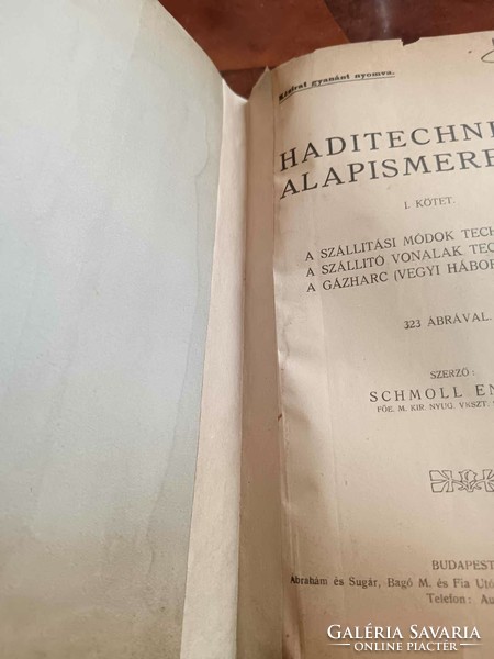 Schmoll Endre: Haditechnikai alapismeretek. I. kötet, 1929-es kiadás