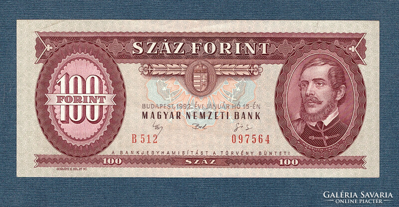 100 Forints 1992 ef - aunc 