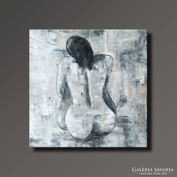 Red edit: 80x80 cm female nude - Picasso style