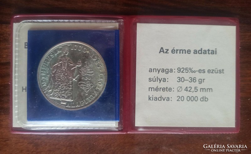 1985 Bizományi Áruház Vállalat - Mária Terezia Ag emlékérem (33,45g/0.925/42,5mm)
