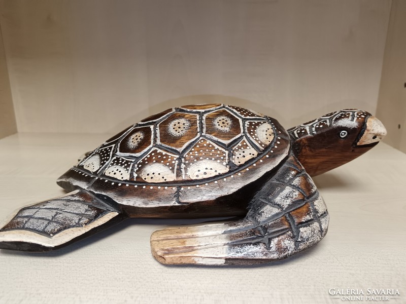 Carved wooden turtle