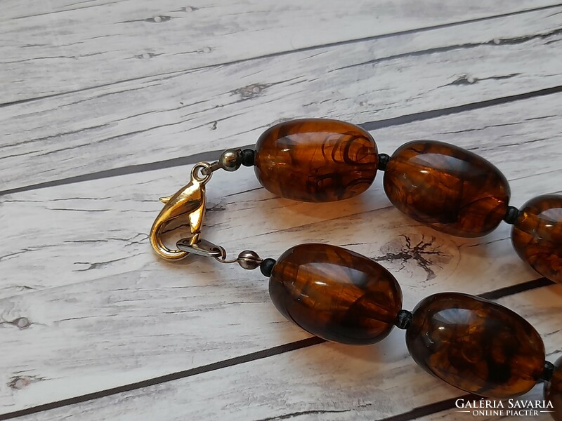 Long imitation amber necklace