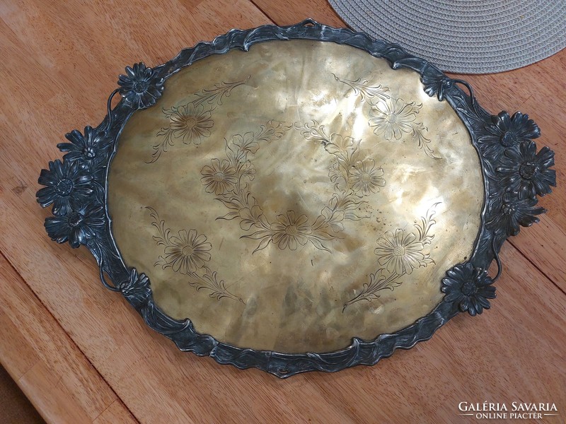 (K) art nouveau tray larger size 53x38 cm argentor 0x