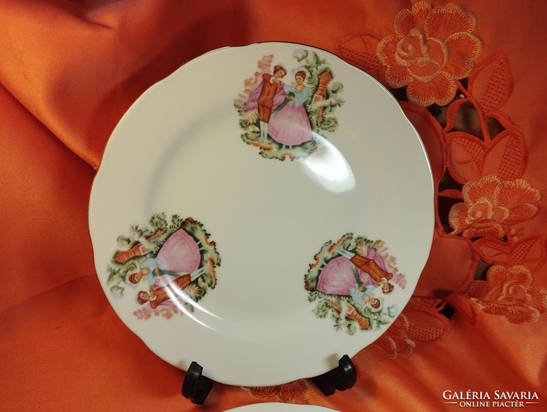 2 pcs. Romantic scenic Chinese porcelain plate