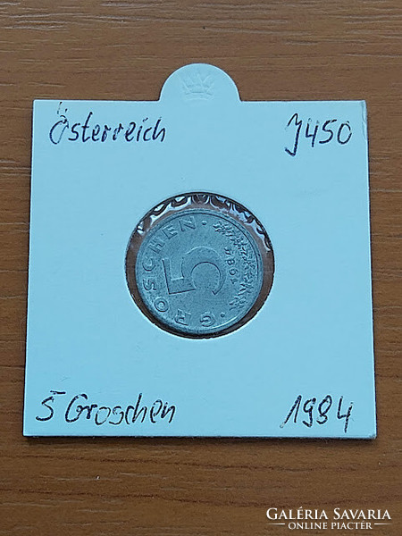 Austria 5 groschen 1984 zinc, in paper case