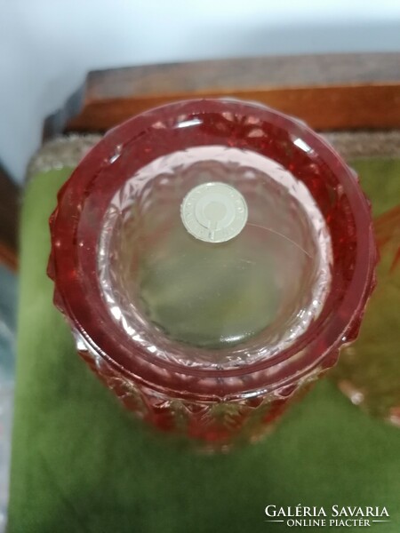 Pair of thick-walled pink glass vases