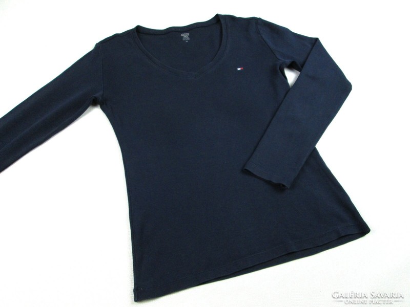 Original tommy hilfiger (s) women's elastic dark blue long sleeve top