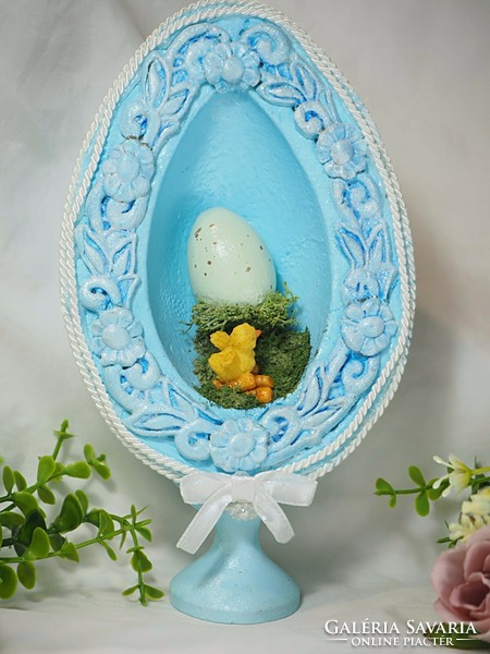 Handmade Easter giant egg decoration with base