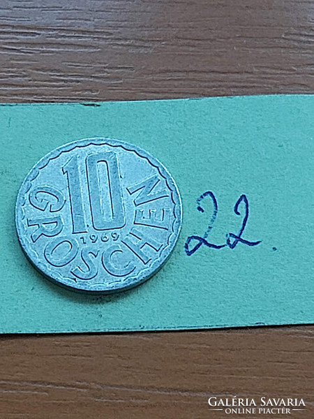 AUSZTRIA 10 GROSCHEN 1969  ALU.  22