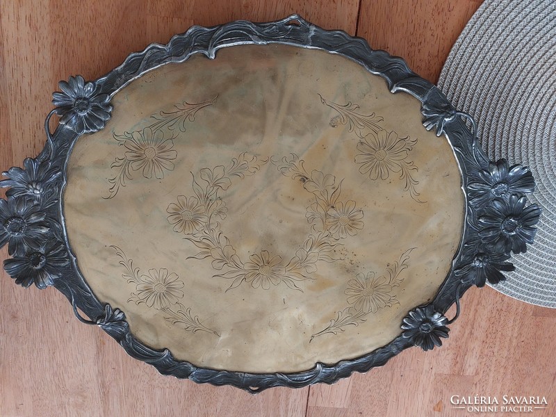 (K) art nouveau tray larger size 53x38 cm argentor 0x