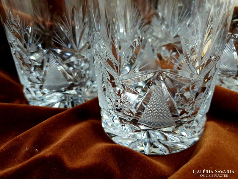 Polished crystal whiskey glasses, 5 pcs.