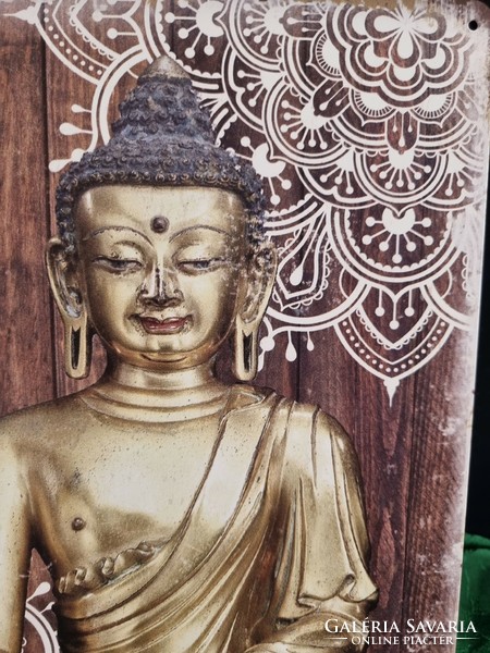 Buddha dekorációs  Vintage fém tábla ÚJ! (35-7372)