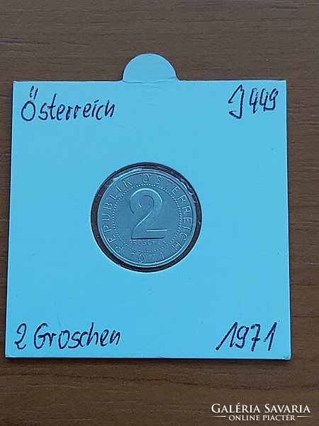 Austria 2 groschen 1971 alu. In a paper case