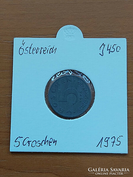 Austria 5 groschen 1975 zinc, in paper case