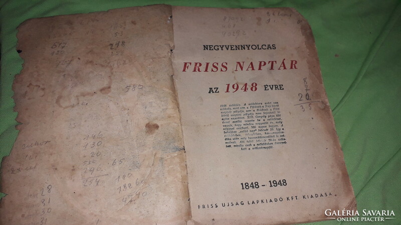 1948. István Geréb - forty-eight fresh calendar book according to the pictures, fresh newspaper