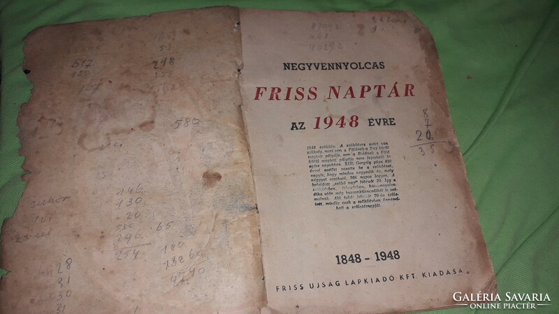 1948.Geréb István - Negyvennyolcas friss naptár könyv a képek szerint FRISS ÚJSÁG