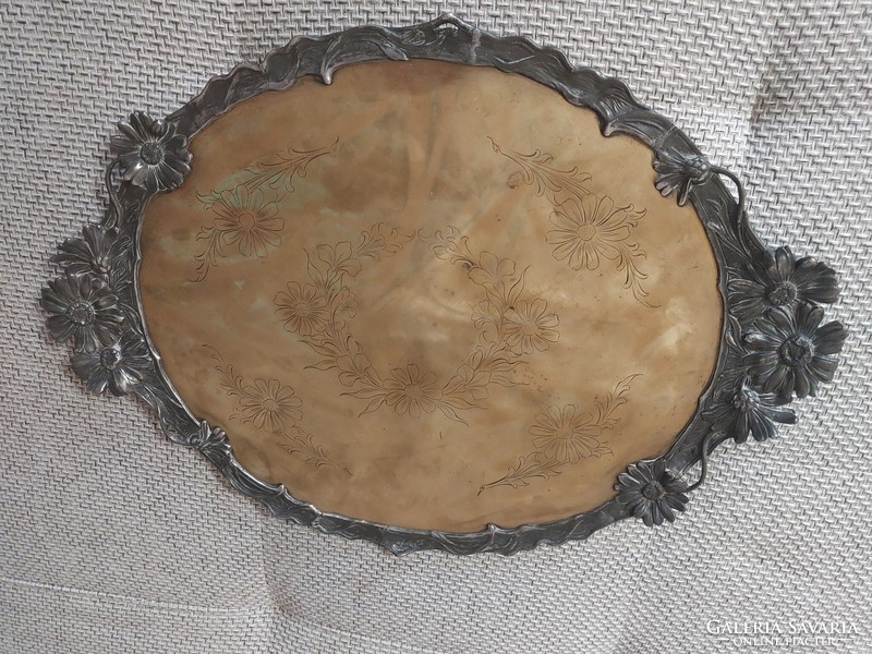 (K) art nouveau tray larger size 53x38 cm argentor 0x