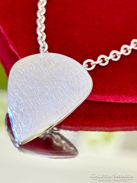 Silver guitar pick pendant and necklace (can be engraved)