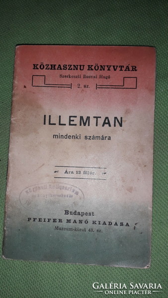 1900 Cca antique ilosvay hugó: etiquette public library No. 2 Book according to the pictures pfeifer elf