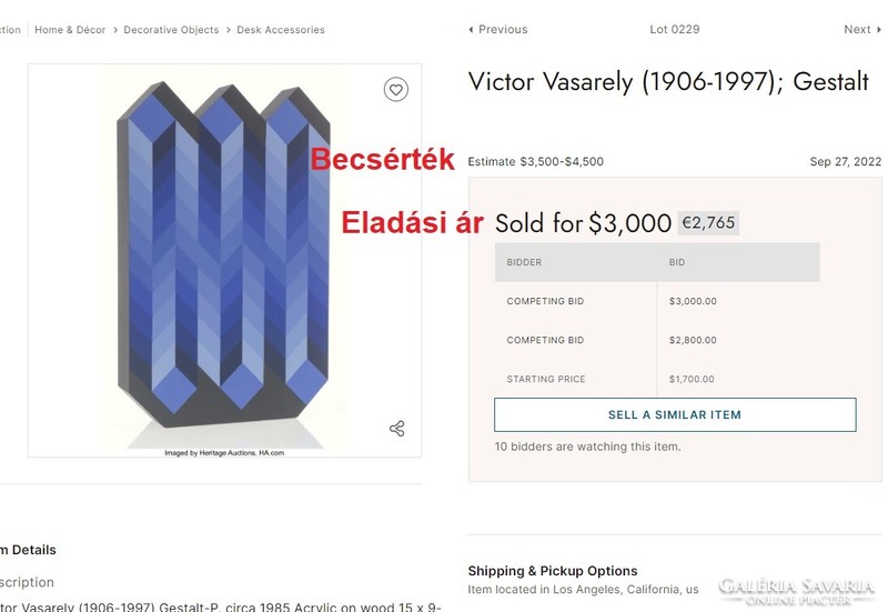 Victor Vasarely egyedülálló 3D hasátú szobra