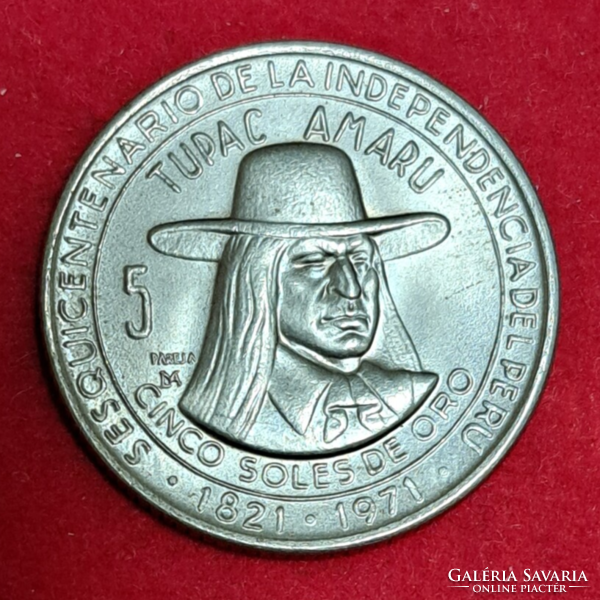 1971. PERU 5 SOL Tupac Amaru (1649)