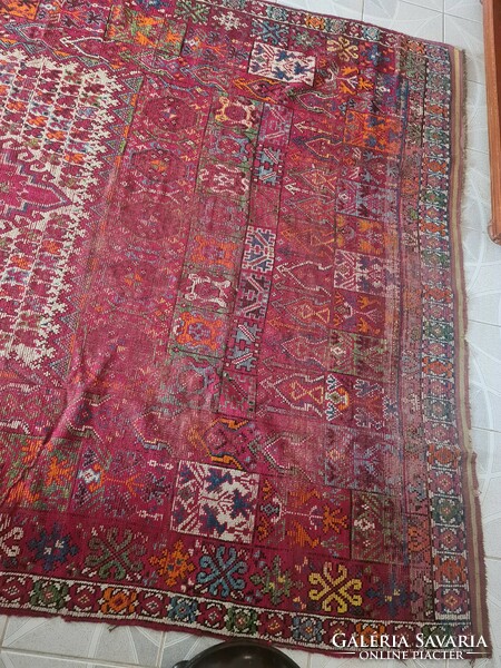 Antique huge Moroccan rabat rug