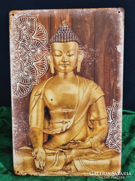 Buddha  Vintage fém tábla ÚJ! (44)