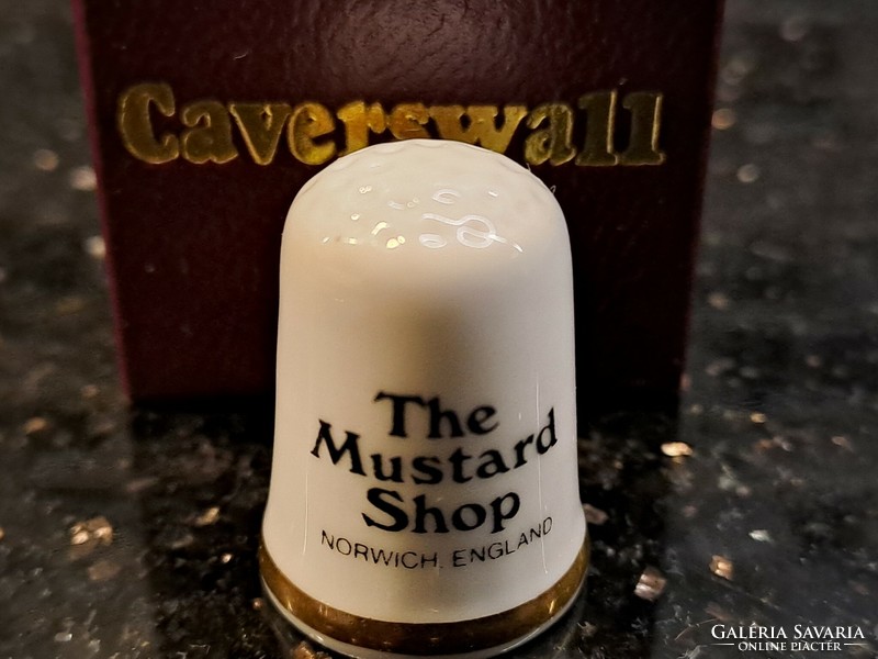 Caverswall colmans mustard vintage English porcelain thimble