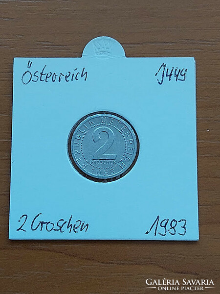 Austria 2 groschen 1983 alu. In a paper case