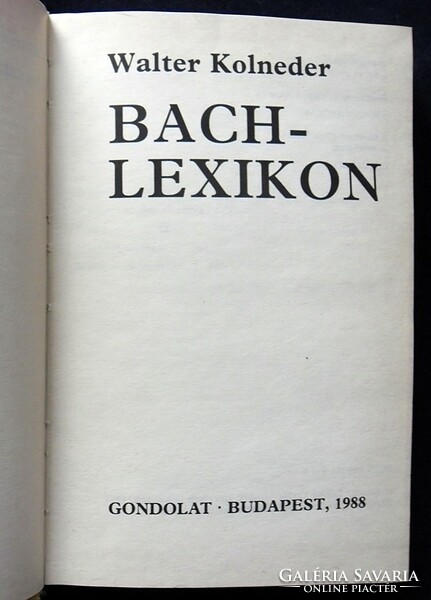Walter Kolneder: Bach-lexikon